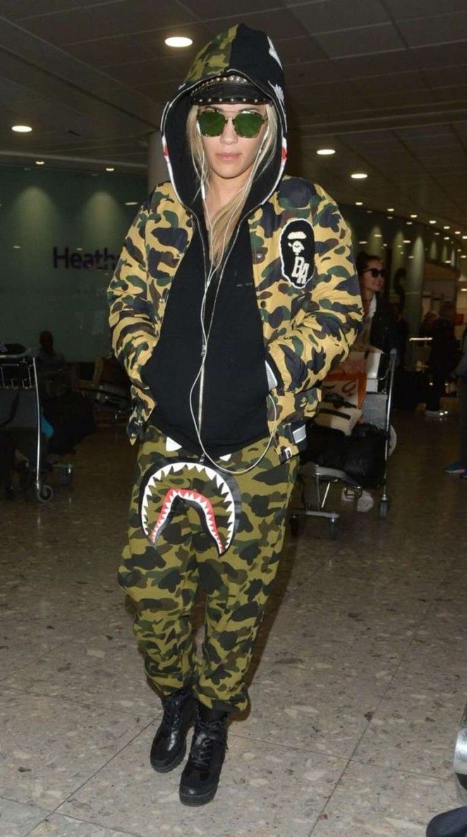BAPE shark hoodie camo fit